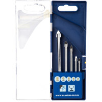 Набор сверл по стеклу и керамике Профи (5 шт; 3, 4, 5, 6, 8 мм) ПРАКТИКА 640-346