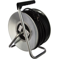 Силовой удлинитель на металлической катушке LUX К4-Е-50 50м 4 розетки с з/к 45150 4606400419471