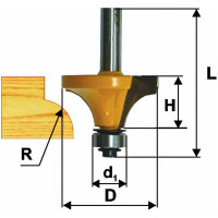 Фреза кромочная калевочная (31.8х17 мм; R 9.5 мм; хвостовик 8 мм) по дереву Энкор 9243
