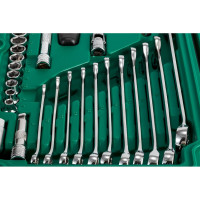 Набор инструментов ключей и торцевых головок для автомеханика 59шт SATA S09509