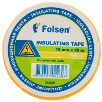 Изоляционная лента Folsen 19ммx20м жёлтая 012501