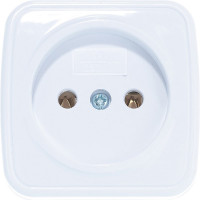 Розетка без заземления, белая UNIVersal Электра 0011