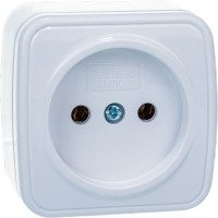 Розетка без заземления, белая UNIVersal Электра 0011