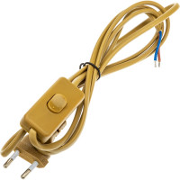 Провод с евроштекером и выключателем duwi бронза 2,0м H 03 VV-F 2x0,5 мм 28572 4