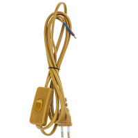 Провод с евроштекером и выключателем duwi бронза 2,0м H 03 VV-F 2x0,5 мм 28572 4