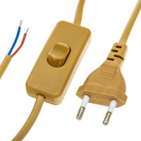 Провод с евроштекером и выключателем duwi бронза 2,0м H 03 VV-F 2x0,5 мм 28572 4