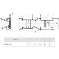 Плоский неизолированный разъем КВТ РП-М 2,5-6,3 100 шт 59139