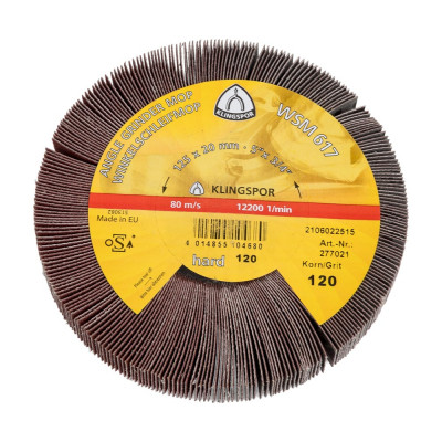 Круг лепестковый радиальный, универсальный (125х20 мм; М14; Р120) для УШМ KLINGSPOR 277021