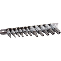 Набор торцевых головок 1/4"-3/8" TORX Т10Н-Т60Н с отверстием 11шт JTC-3902