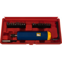 Динамометрическая отвертка 1/4" с набором бит и адаптеров в кейсе JTC-4625A