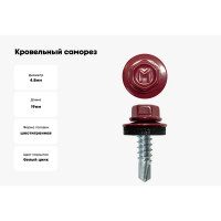 Кровельный саморез Daxmer 4,8x19 RAL 3005 сверло №2, 400шт 00000310431
