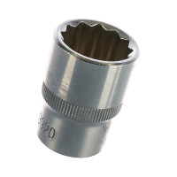 Головка торцевая 12-гранная 1/2" х 20мм, длина 38мм JTC-43920