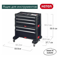 Ящик для инструментов Keter 5 DRAWERS TOOL CHEST SET блок из 5 секций для инструмента 237007