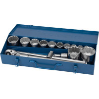 Набор торцевых 12-гранных дюймовых 3/4" головок NORGAU 17 предметов с аксессуарами ND3217-S2260 063892017