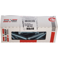 Болт DIN 933 с шестигранной головкой, оцинкованный М8х40, 25шт - коробка Tech-Krep 105210