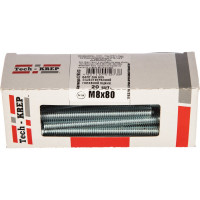 Болт DIN 933 с шестигранной головкой, оцинкованный М8х80, 20шт - коробка Tech-Krep 126513