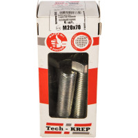 Болт DIN 933 с шестигранной головкой, оцинкованный М20х70, 6шт - коробка Tech-Krep 126543