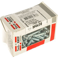 Винт DIN 7985 с полукруглой головкой, оцинкованный М4х20, 150шт - коробка Tech-Krep 105220