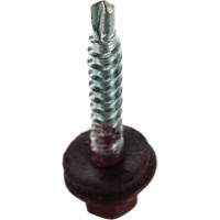 Кровельный саморез Tech-Krep КР сверло 4,8х35 RAL-3005 винно-красный 60 шт, коробка с окном 125552