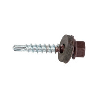 Кровельный саморез Tech-Krep КР сверло 4,8х28 RAL-8017 шоколадно-коричневый 300 шт, ведро 103180