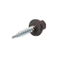 Кровельный саморез Tech-Krep КР сверло 4,8х28 RAL-8017 шоколадно-коричневый 300 шт, ведро 103180