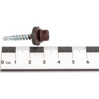 Кровельный саморез Tech-Krep КР сверло 4,8х28 RAL-8017 шоколадно-коричневый 300 шт, ведро 103180