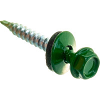 Кровельный саморез Tech-Krep КР сверло 4,8х35 RAL-6002 зелёный 60 шт, коробка с окном 112033