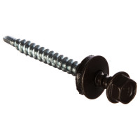 Кровельный саморез Tech-Krep КР сверло 4,8х51 RAL-8017 шоколадно-коричневый 60 шт, коробка с окном 125559