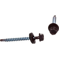 Кровельный саморез Tech-Krep КР сверло 4,8х51 RAL-8017 шоколадно-коричневый 60 шт, коробка с окном 125559