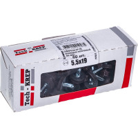 Кровельный саморез Tech-Krep КР сверло 5,5х19 RAL-8017 шоколадно-коричневый, 60 шт, коробка с окном 125702