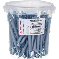 Дюбель-гвоздь 6х80 потайная манжета, полипропилен 100шт - ведро Tech-Krep 103184