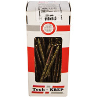 Универсальный саморез Tech-Krep 110х6,0 мм 50 шт желтый, коробка с окном 102276