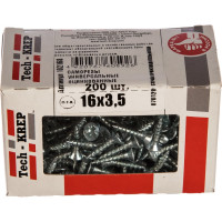 Универсальные саморезы Zitar 16x3,5 мм 200 шт оцинкованные коробка с окном Tech-Kr 102168