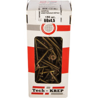 Универсальный саморез Tech-Krep 60х4,5 мм 150 шт желтый, коробка с окном 102257