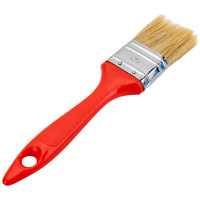 Флейцевая кисть, толщина 12мм, 70% ПБT / 30% светлая натуральная щетина, нержавеющий обжим, пластиковая ручка, ширина 40мм МASTER COLOR 30-0122