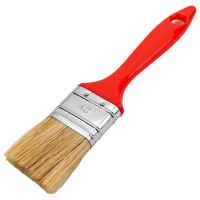 Флейцевая кисть, толщина 12мм, 70% ПБT / 30% светлая натуральная щетина, нержавеющий обжим, пластиковая ручка, ширина 40мм МASTER COLOR 30-0122