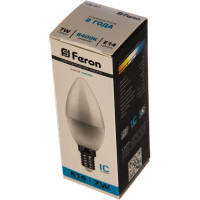 Светодиодная лампа - свеча E14 7W 6400K FERON LB-97 25477