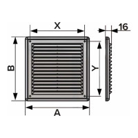 Решетка вентиляционная вытяжная (183х253 мм; белая, АБС) ERA 1825Р 233-019