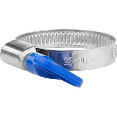 Обжимной хомут из нержавеющей стали MasterProf 25-40 мм, бабочка ИС.140093