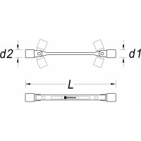 Шарнирный двусторонний ключ NORGAU 6x7 мм 060510018