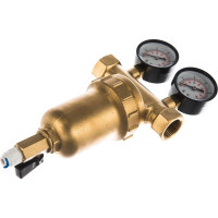 Фильтр 3/4, для горячей воды, с двумя манометрами, d76 Гейзер Бастион 7508145201 32685