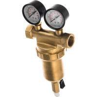 Фильтр 3/4, для горячей воды, с двумя манометрами, d76 Гейзер Бастион 7508145201 32685