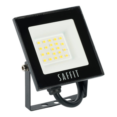 Светодиодный прожектор SAFFIT SFL90-20 2835SMD, 20W 6400K AC220V/50Hz IP65, черный в компактном корпусе 55064