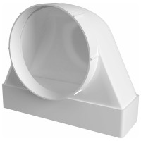 Соединитель угловой плоского воздуховода с фланцевым  воздухораспределителем 60х204/D125 ERA 620СК12,5ФП 210-062