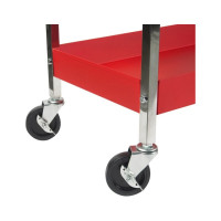 Тележка инструментальная (3 секции, красная, на колесах, с открытым отсеком) JTC S1073