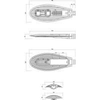 Консольный светодиодный светильник ЭРА SPP-5-100-5K-W IP65 100Вт 11000лм 5000К 720x280x100 КСС Ш 40 Б0029443