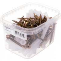 Дюбель с шурупом Качественный Крепеж белый дюбель 8х45 + шуруп 5х50 55 шт 0500991 КЧ