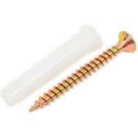 Дюбель с шурупом Качественный Крепеж белый дюбель 8х45 + шуруп 5х50 55 шт 0500991 КЧ