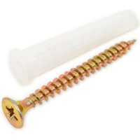 Дюбель с шурупом Качественный Крепеж белый дюбель 8х45 + шуруп 5х50 55 шт 0500991 КЧ