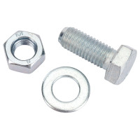 Болт Tech-Krep/Zitar DIN933 с шестигранной головкой, оцинкованный М12х30 + гайка + шайба 2 шт - пакет 136921